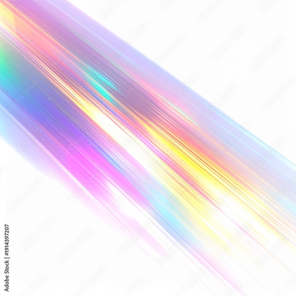 Obraz premium Diagonal Swath of Light Pink Purple Yellow and Blue on White