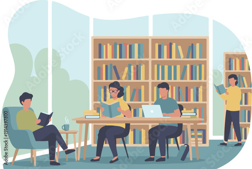 Flat Character Illustration of Delivery Man with Package