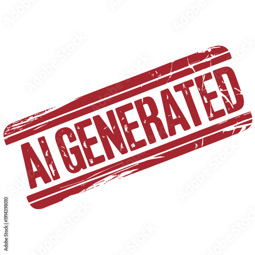 A red stamp reads 'AI Generated' on a white background, conveying the image's origin with clear, distressed lettering.