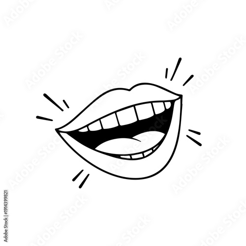 Mouth laughs line icon vector on a white background
Vector line icon