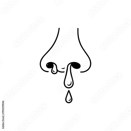 Nose drips line icon vector on a white background
Vector line icon