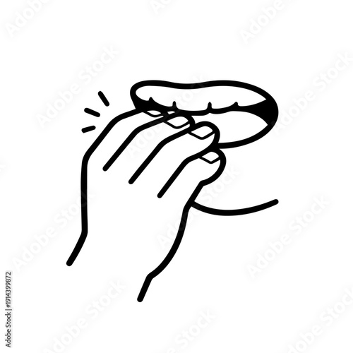 a man bites his nails line icon vector on a white background
Vector line icon