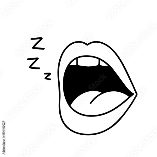 Mouth yawns line icon vector on a white background
Vector line icon
