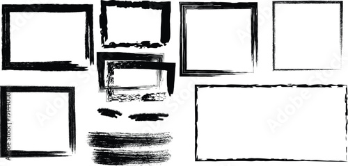 Ink Stroke Frames: A collection of various hand-drawn ink stroke frames in a minimalist style, ideal for adding a touch of artistic flair to your creative projects.