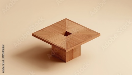 Modern Table With Simple Decor on Beige Background in a Minimal Indoor Space