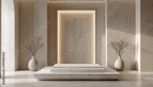 Modern Interior Space With Simple Design and Natural Elements in the Setting