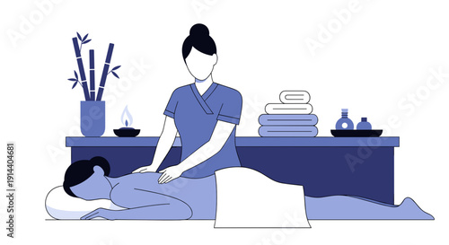 Massage therapist providing a relaxing treatment in spa environment  