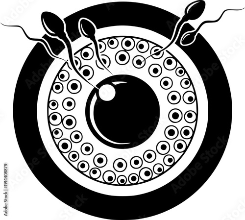 Human ovum or egg cell structure, representing the biological process of reproduction and conception
