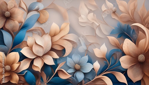 Abstract Floral Art Background In Vintage Style