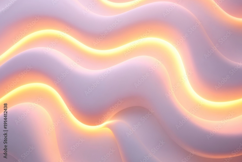 Obraz premium Abstract waves with warm light creating a soothing visual effect in a modern setting