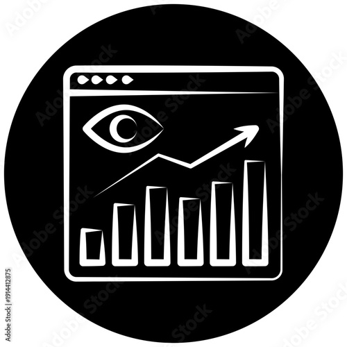 Ad Impression Icon Button, Mini Illustration For Modern Concept, Ui, Ux Web And App Development. Related To Seo And Online Marketing.