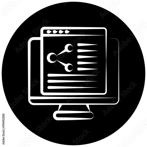 Backlink Icon Button, Mini Illustration For Modern Concept, Ui, Ux Web And App Development. Related To Seo And Online Marketing.