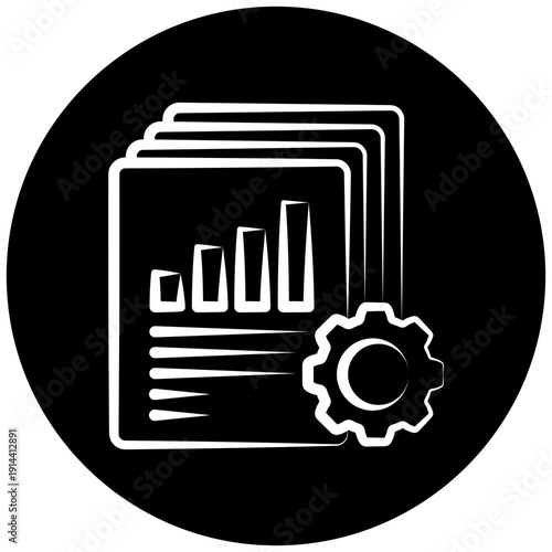 Analytics Icon Button, Mini Illustration For Modern Concept, Ui, Ux Web And App Development. Related To Seo And Online Marketing.