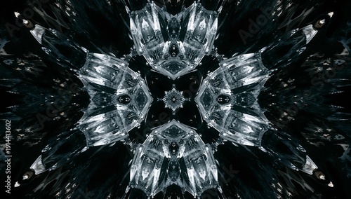Abstract Pattern Formed by Glass Structures and Reflections in Dark Environme...