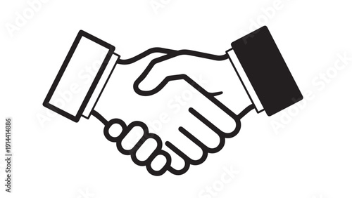 Formal handshake symbol of agreement, partnership, and professional collaboration.