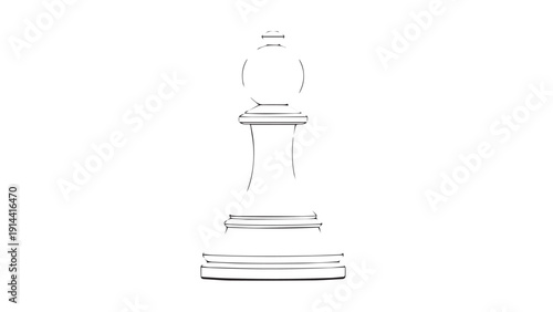 Elegant line drawing of a chess king piece on a minimalist chessboard.