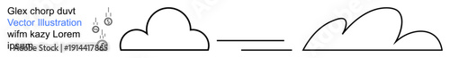 Weather comparison, decision making, science, communication, data analysis, nature. Two cloud outlines separated by an equal sign. Weather comparison and decision-making concept
