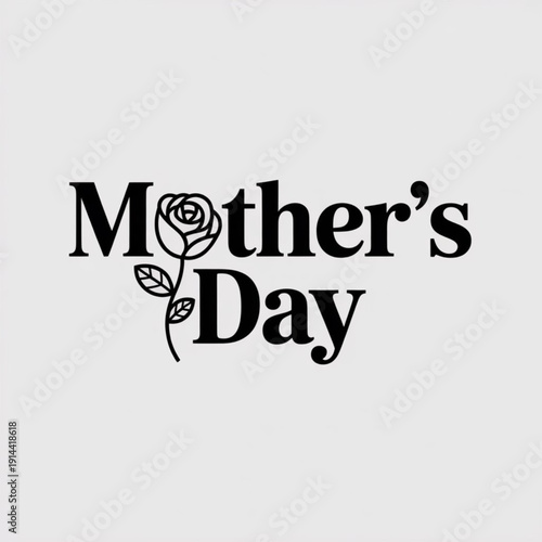 Celebrating mother's day with a beautiful rose and elegant typography Vector, illustration