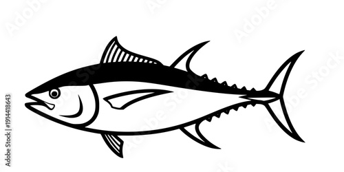 Tuna fish silhouette icon, tuna line art vector illustration silhouette of tuna black tuna silhouette
