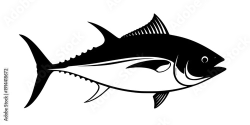 Tuna fish silhouette icon, tuna line art vector illustration silhouette of tuna black tuna silhouette
