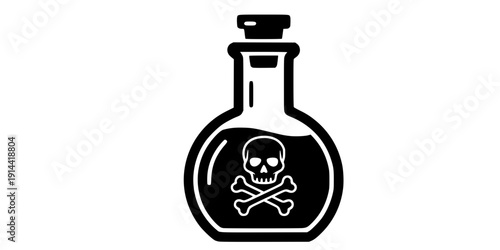 flask poison glyph flat vector icon
