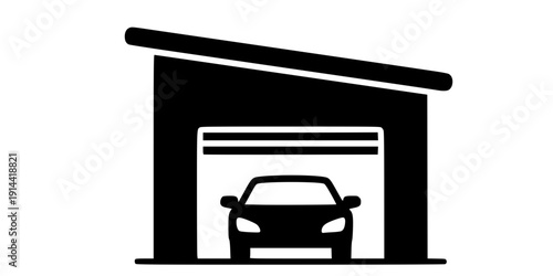 car garage glyph flat vector icon
