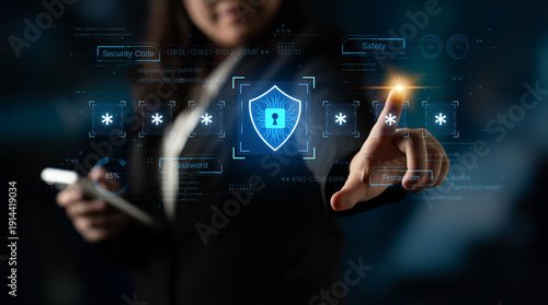 Fotografie A concept of an advanced cybersecurity system