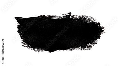 Black grunge brush stroke vector, hand-painted ink smear texture for artistic background design
