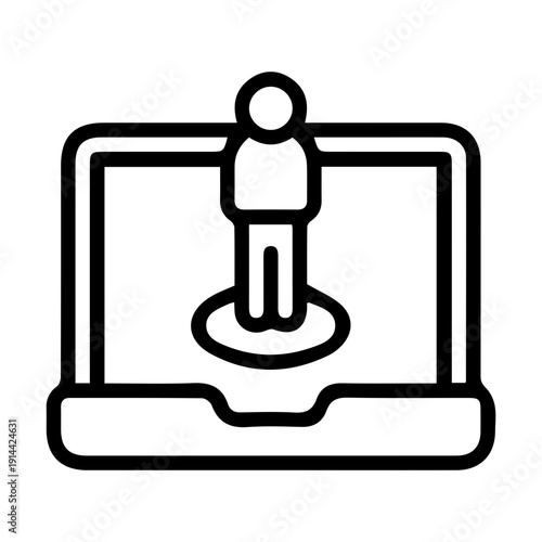 People on Laptop Icon