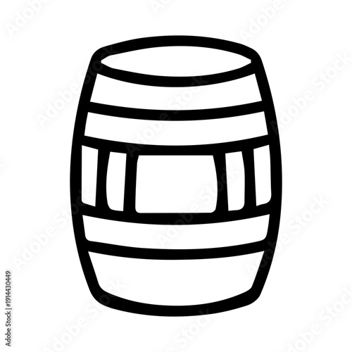Wooden Barrel Outline Icon