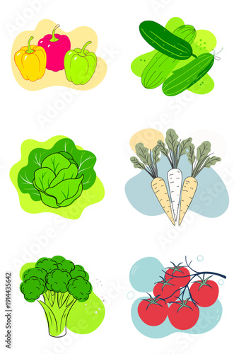 Vibrant colourful vegetables for healthy eating and recipes