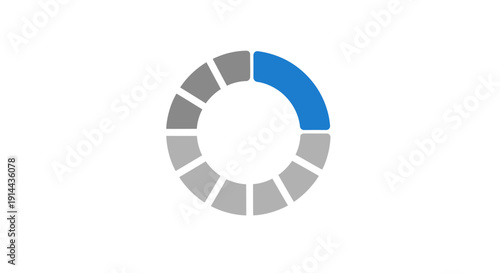 Colorful pie chart graph segment.