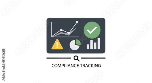 Compliance tracking software digital icon.