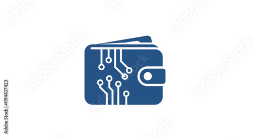 Digital Wallet Circuit Board Icon Illustration.