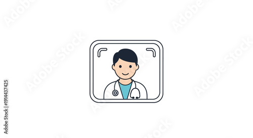 Doctor cartoon character in lab coat.