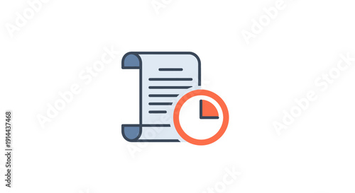 Document with Pie Chart Graphic Illustration.