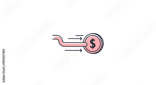 Dollar Coin Being Sucked into Vacuum.