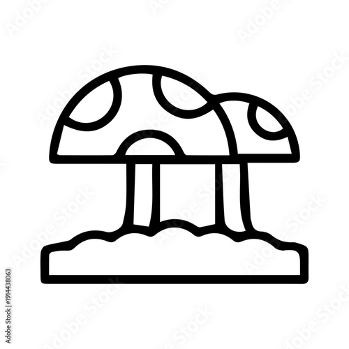 Mushroom Icon Outline Drawing