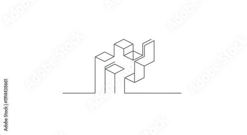 Geometric 3D Cubes Abstract Structure Design.