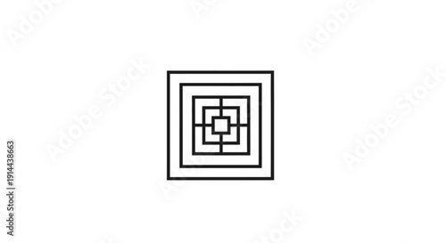 Geometric Maze Symbol Design Element.