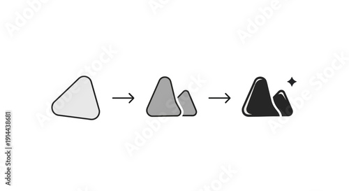 Geometric Shapes Evolution Process Illustration.