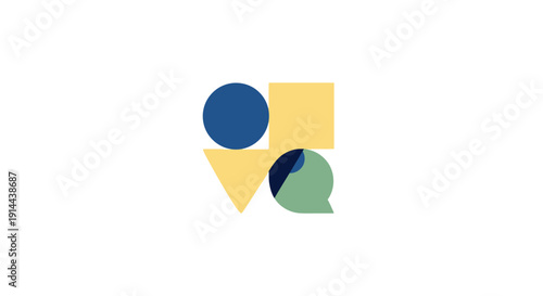 Geometric Shapes in Various Colors Arrangement.