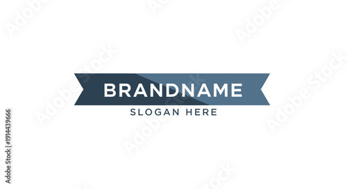 Brand Logo Template with Ribbon Banner Design.