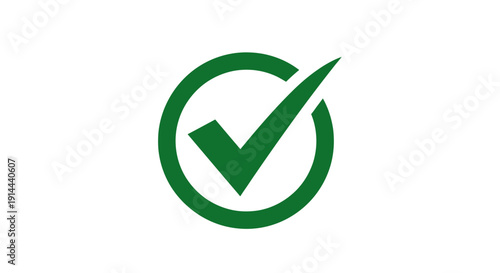 Green Checkmark Icon in Circle Shape.