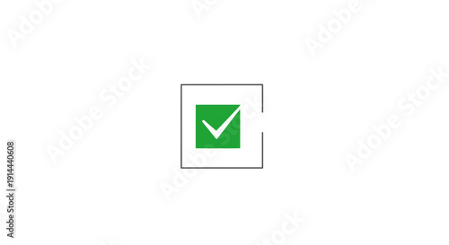 Green Checkmark Icon Button Approved.