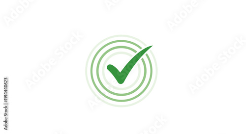 Green Checkmark Icon in Concentric Circles.