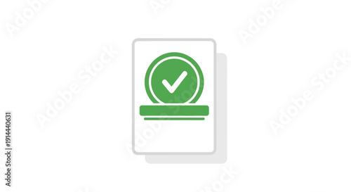 Green Checkmark Icon on White Background.