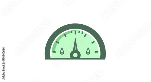 Green fuel gauge with dial.