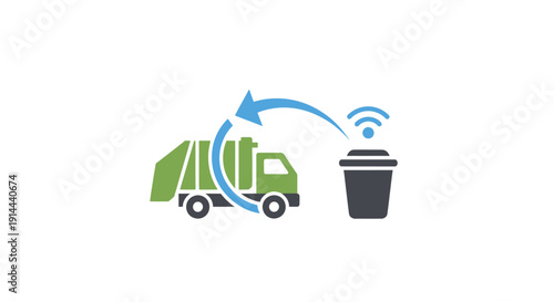 Green Garbage Truck and Smart Bin.