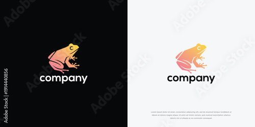 Modern Gradient Frog Logo Vector. Creative Amphibian Icon for Company Branding  Business Identity.